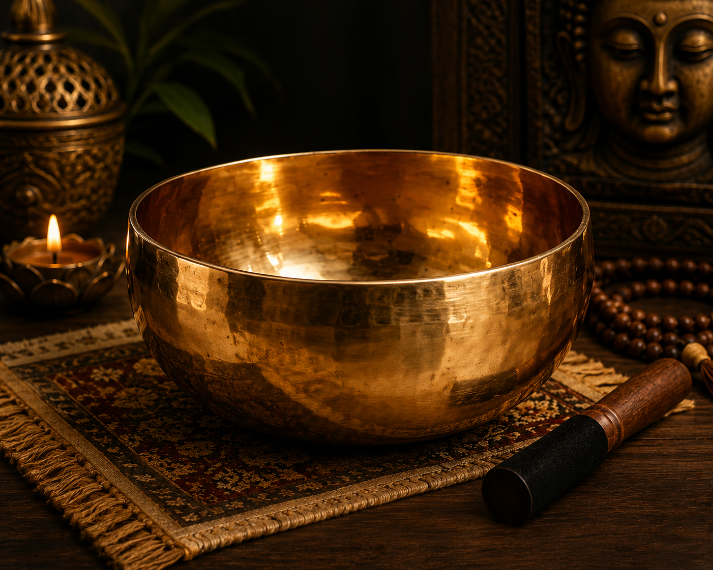 Cuenco Tibetano Artesanal de Bronce · Nepal
