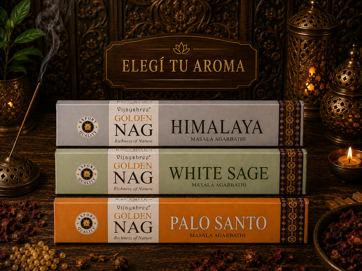Sahumerios Golden Nag – India  |  Paquete x 12 varitas